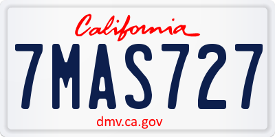 CA license plate 7MAS727