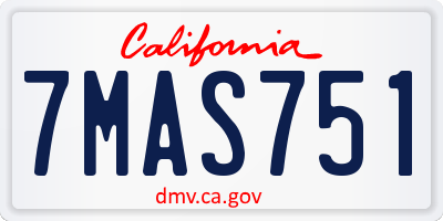 CA license plate 7MAS751
