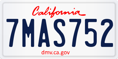 CA license plate 7MAS752