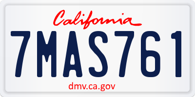 CA license plate 7MAS761
