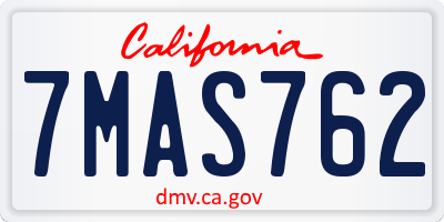 CA license plate 7MAS762