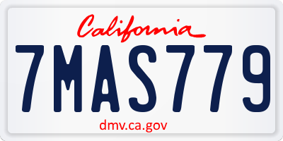 CA license plate 7MAS779