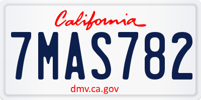 CA license plate 7MAS782