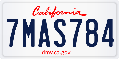 CA license plate 7MAS784