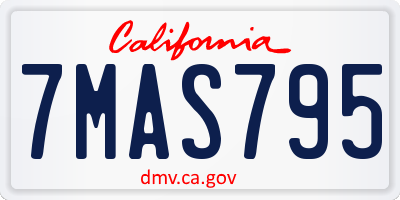 CA license plate 7MAS795