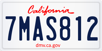 CA license plate 7MAS812