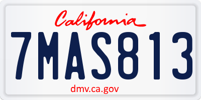 CA license plate 7MAS813