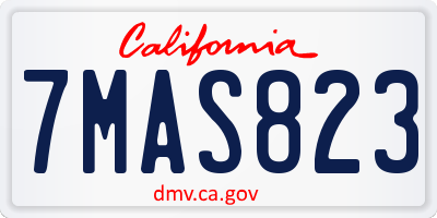 CA license plate 7MAS823