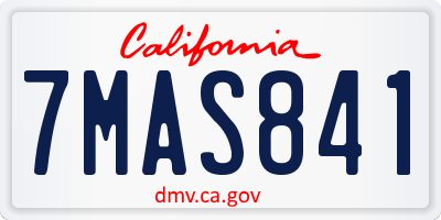 CA license plate 7MAS841