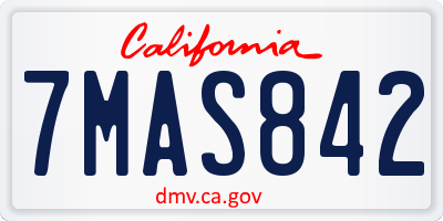 CA license plate 7MAS842