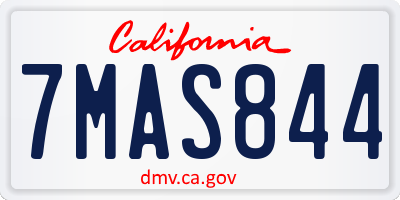 CA license plate 7MAS844