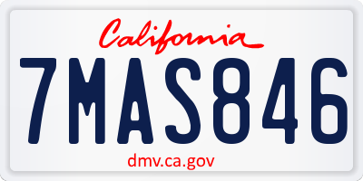CA license plate 7MAS846