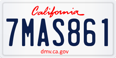 CA license plate 7MAS861