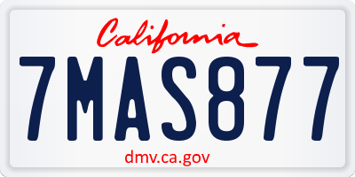 CA license plate 7MAS877