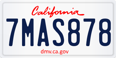 CA license plate 7MAS878