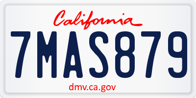 CA license plate 7MAS879