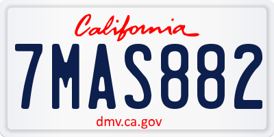 CA license plate 7MAS882