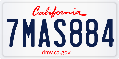 CA license plate 7MAS884