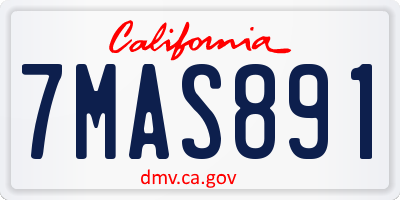 CA license plate 7MAS891