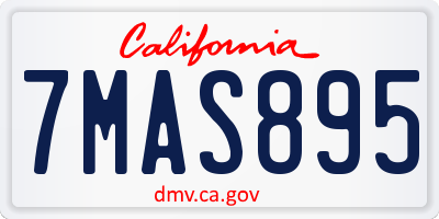 CA license plate 7MAS895