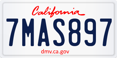 CA license plate 7MAS897