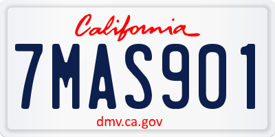 CA license plate 7MAS901