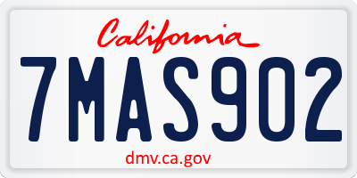 CA license plate 7MAS902