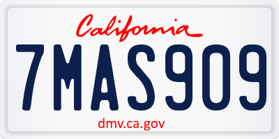 CA license plate 7MAS909