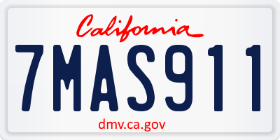 CA license plate 7MAS911