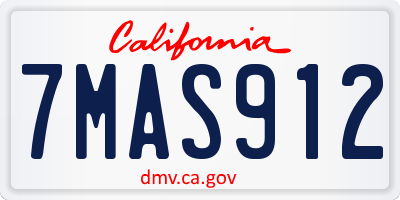 CA license plate 7MAS912