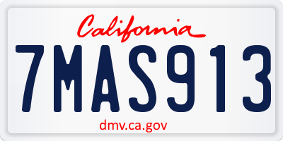 CA license plate 7MAS913