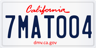 CA license plate 7MAT004