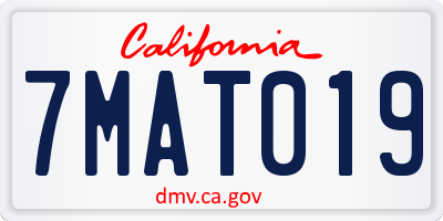 CA license plate 7MAT019