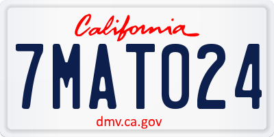 CA license plate 7MAT024