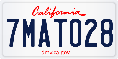 CA license plate 7MAT028