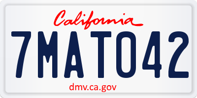 CA license plate 7MAT042