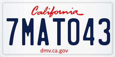 CA license plate 7MAT043