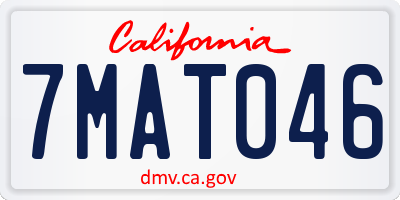 CA license plate 7MAT046