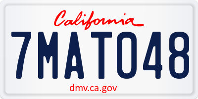 CA license plate 7MAT048