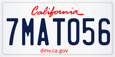 CA license plate 7MAT056