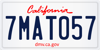CA license plate 7MAT057