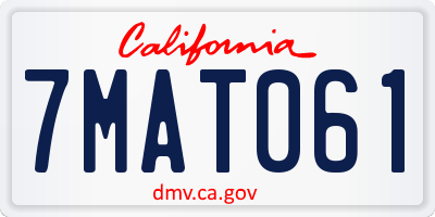 CA license plate 7MAT061