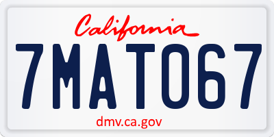 CA license plate 7MAT067