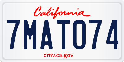 CA license plate 7MAT074