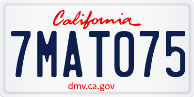 CA license plate 7MAT075