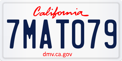 CA license plate 7MAT079