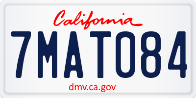 CA license plate 7MAT084
