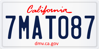 CA license plate 7MAT087