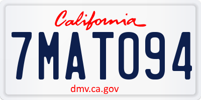 CA license plate 7MAT094