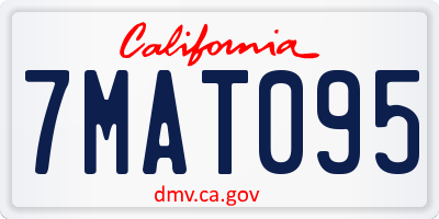 CA license plate 7MAT095